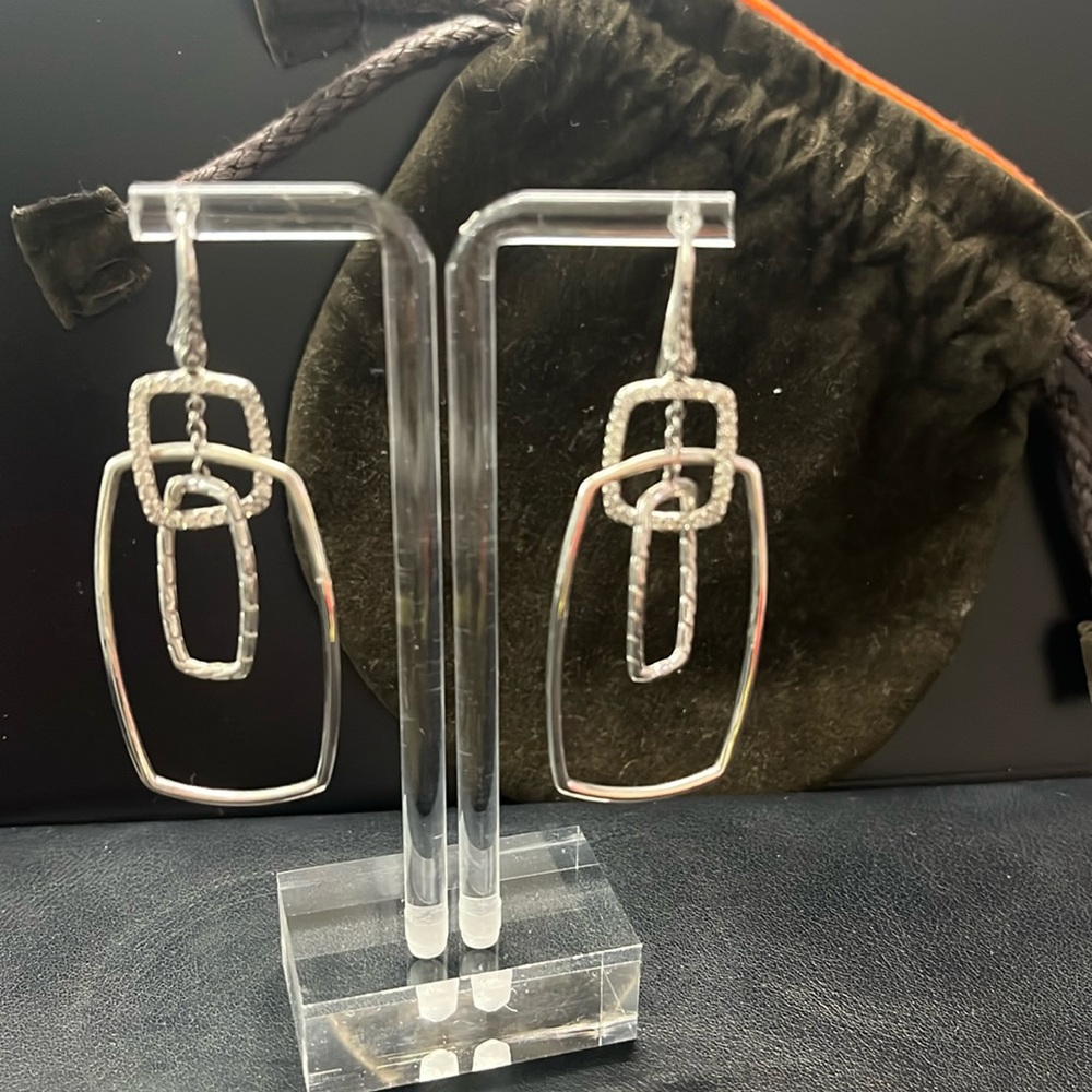 John Hardy-Classic Chain Diamond/Sterling silver earrings